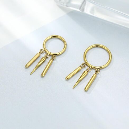 FUNLMO Dangle Conch Helix Cartilage Earlobe Orbital Piercing Jewelry 316L Surgical Steel Nose Septum Ring for Women Men in Saudi Arabia