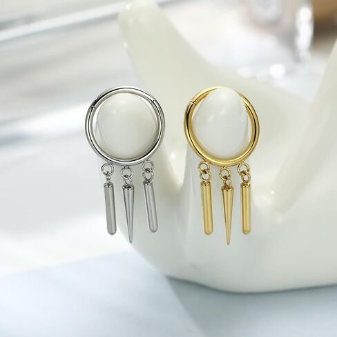 FUNLMO Dangle Conch Helix Cartilage Earlobe Orbital Piercing Jewelry 316L Surgical Steel Nose Septum Ring for Women Men in Saudi Arabia