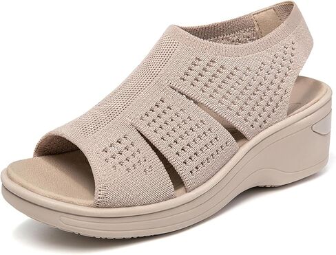 Women's Comfortable Platform Walking Sandals With Memory Foam Open Toe Lightweight Breathable Soft Mesh Washable For Summer Travel Casual Beach Outdoor Sport in Saudi Arabia