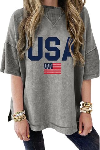 KevaMolly Womens Oversized Tshirts Tops Short Sleeve Mineral Wash Exposed Seam Drop Shoulder Tee Casual Solid Tshirt in Saudi Arabia