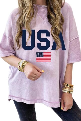 KevaMolly Womens Oversized Tshirts Tops Short Sleeve Mineral Wash Exposed Seam Drop Shoulder Tee Casual Solid Tshirt in Saudi Arabia