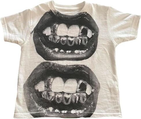 Graphic Tees Y2k Baby Tee Teens 2000s Vintage T Shirts Emo Grunge Printed Summer Crop Tops 2024 in Kuwait