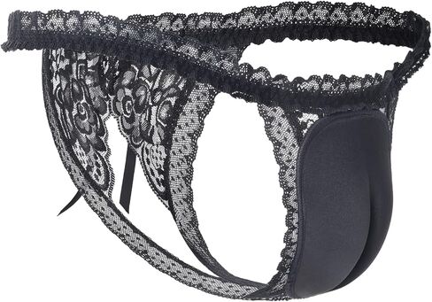 Littleforbig Tucking Gaff Panties Lace Trim Camel Toe Hiding Gaff Shaping Thong Briefs in Saudi Arabia