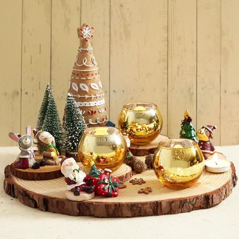Homemory 12 Pcs Gold Votive Candle Holders, Round Mercury Glass Candle Holder, Tealight Candle Holders for Table Centerpieces, Baby Shower,Anniversary, Wedding, Home Decor, Halloween, Christmas in Kuwait