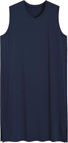 Latuza Men's Bamboo Viscose Nightshirt Sleeveless Sleep Shirt in Kuwait