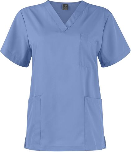 Scrubs for Women Set Stretch V-Neck Scrub Tops with Pockets & Cargo Pant Quick Drying Solid Nurse Uniform in Kuwait