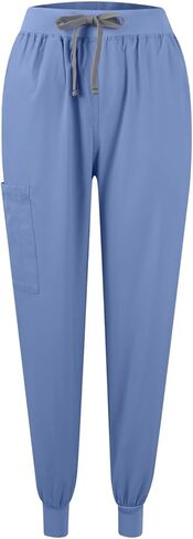 Scrubs for Women Set Stretch V-Neck Scrub Tops with Pockets & Cargo Pant Quick Drying Solid Nurse Uniform in Kuwait