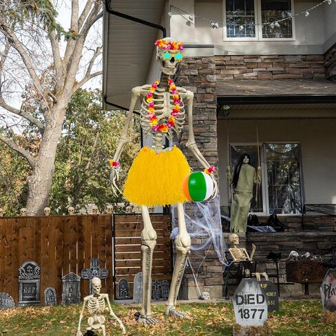 7 Pcs 12 ft Skeleton Summer Accessories, Hawaiian Skeleton Clothing Costume Beach Ball Skelly Costume for Festival Sandbeach in Saudi Arabia