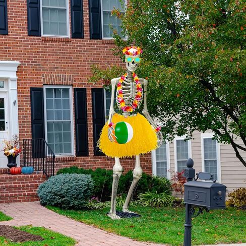7 Pcs 12 ft Skeleton Summer Accessories, Hawaiian Skeleton Clothing Costume Beach Ball Skelly Costume for Festival Sandbeach in Saudi Arabia