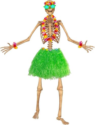 7 Pcs 12 ft Skeleton Summer Accessories, Hawaiian Skeleton Clothing Costume Beach Ball Skelly Costume for Festival Sandbeach in Saudi Arabia