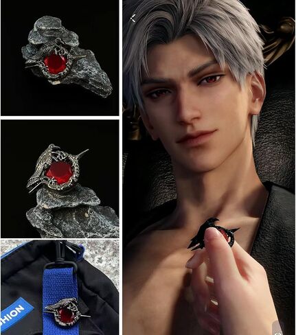 Love and Deepspace Sylus Game Qin Che N109 Zone Dark Point Alloy Ruby Crow Brooch Jewelry Associory Pins BORCES in Kuwait