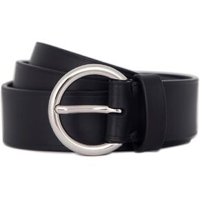 Vince Women's 1.2 Inch Flat Ring Belt with Heat Crease, Casual Fashion Accessory for Everyday