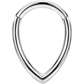 FANSING 316L Surgical Steel Teardrop Piercing Rings for Septum Daith