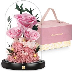 Black Flowers Rose Gifts for Grandma: Forever Real Roses Preserved Flower for Mom Girlfriend Wife