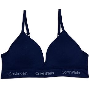 Calvin Klein Girl's Hybrid Seamless Soft Crop Bra, Symphony, 32A
