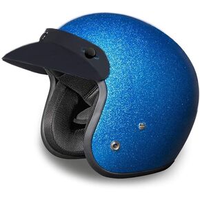Daytona Helmets 3/4 Shell Open Face Motorcycle Helmet – DOT Approved, Vintage Metal Flake Finish, Comfortable Padding, Adjustable Strap, Lightweight Design, Perfect for Urban and Classic Style Riders