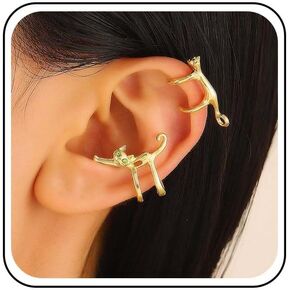 Cat Ear Cuff Earrings Gold Cat Ear Cuff Wrap Earrings Cat Cuff Climber Animal Ear Cartilage Earrings Cute Kitten Non Piercing Crawler Earrings Jewelry for Women