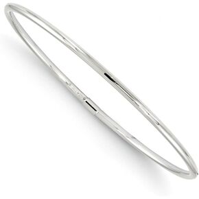 Solid 10K White Gold Slip-On Bangle Bracelet (9.8mm)