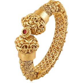 Aheli Synthetic Stone Studded Ethnic Kada Bangle Ethnic Jewellery Gift for Women (2.6 inch, 1 Pc)