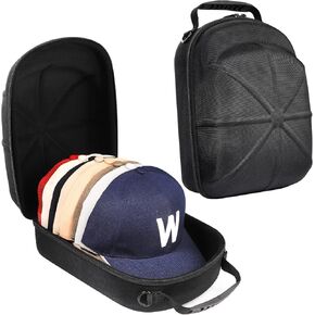 Hat Case Travel bag, Large baseball hat organizer holder box, hard cap carrier holder for Men, hold 7-8 caps with shoulder strap and handle