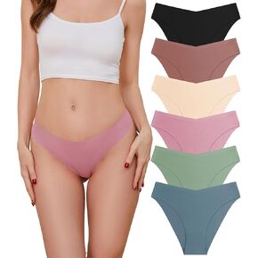 Seamless Underwear for Women Breathable No Show Ladies Panties Invisible Soft Stretch Bikini Underwear 6 Pack