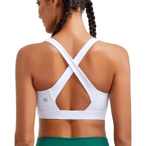 RUNNING GIRL High Impact Sports Bras for Women, High Support Running Strappy Women's Sports Bra with Sewn in Pads