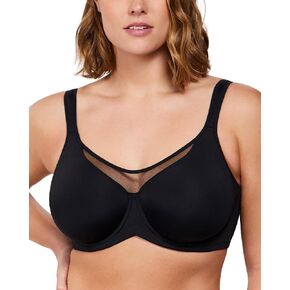 HSIA Minimizer Bras for Women Plus Size, Full Coverage T Shirt Unlined Bra with Underwire & Wide Strap Support for Heavy Breast, New Black 46DD