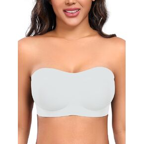 Gailife Smooth Strapless Bras for Women Non-Slip Wireless Bandeau Bra Padded Light Push Up Tube Top Bra
