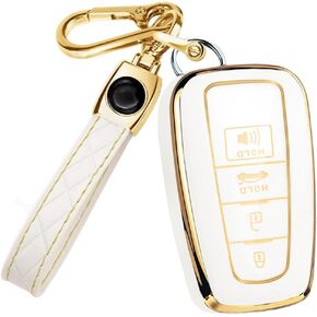 Lucrum for Toyota Camry Key Fob Cover و Ceychain Leather-KeyFob Case for Corolla ، Rav4 ، Avalon ، Prius ، C-HR (2019-2025) in Kuwait