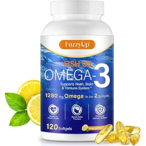Omega 3 Fish Oil,Fish Oil Omega 3 Supplement for Women & Men,1280mg Per Serving High EPA & DHA Supports Heart, Brain & Joint Health,Non-GMO