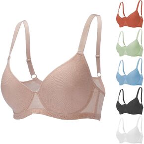 6PC Bras Pack for Women Push Up Bra Comfortable Underwear Bralette with Support Lifting Lingerie Causal Everyday