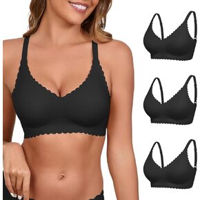 Wireless Seamless Bras for Women with Support - No Wire Push Up Womens Bra - No Underwire Padded Comfort Bralettes in Kuwait