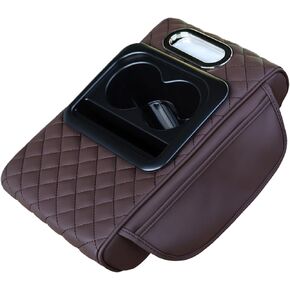 Center Console Armrest Vinyl Leather Trim, Car Armrest Cushion, Anti-Scratch, Suitable for Most Vehicle, SUV,Not Suitable for Trucks Black