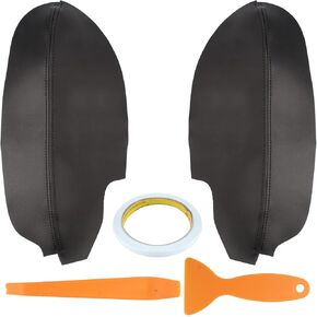 AUTOKAY Leather Front Door Panels Armrest Cover Fits for Acura TSX 2009-2014 - Black