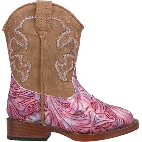 ROPER Toddler Girls Raya Tie Dye Square Toe Casual Boots Mid Calf - Brown, Pink