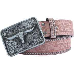 Verdusa Women's Western Belt Vintage PU Leather Square Buckle Waist Belt in Kuwait