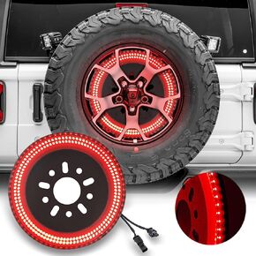 إطارات إطارات احتياطية متوافقة مع Jeep Wrangler JL JLU 2018-2025 ، خاتم LED ثالث LED LIPT 3 من الجوانب