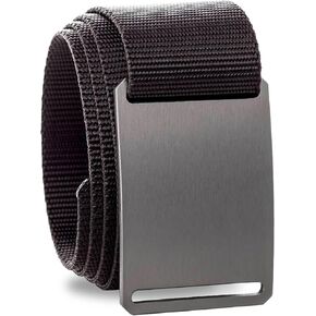 GRIP6 Tactical Belt - No Hole, Nylon Belts for Men and Women - Made in the USA (Gunmetal)
