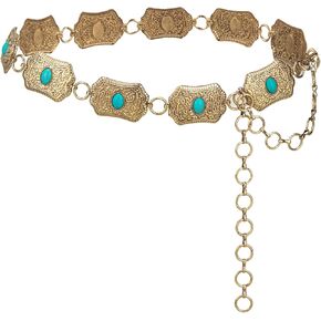 ILuvatar Western Metal Concho Belt for Women Cowgirl Waist Chain for Women Dress Pants Adjustable
