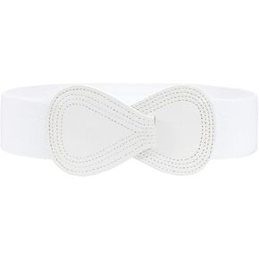 JASGOOD Women Stretchy Belts for Dress Vintage Wide Elastic Waist Belts