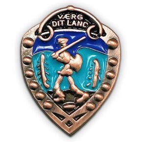 Norwegian Foot March copper pin crest