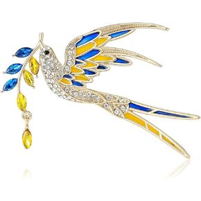 Ukrainian Flag Peace Dove Wheat Brooch Enamel Swallow Pin Unisex Lapel Pin Jewelry Gift