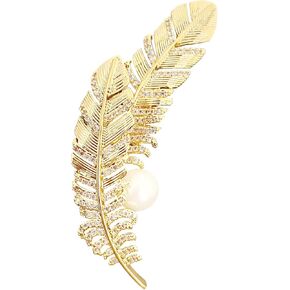 Leaf Brooch Pins for Women Crystal Rhinestone Yellow/Green Brooch for Suits Sweaters Dresses Jackets Coats Fashion Jewelry Accessories & Gifts for Women Mom Brides