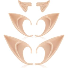 أذنين عصر النهضة الطبيعية ، آذان قزم الجنية - 16 زوجًا آذان ذات طول طويل وقصير أذنين مصاصي الدماء المدبب للنساء للنساء الرجال البالغين من أزياء مكياج Cosplay Enime Acquerade in Kuwait