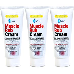 (3 Pack) Globe Ultra Strength Greaseless Muscle Rub Cream (3 oz). Compare to The Active Ingredients of Greaseless Bengay, 10% Menthol & 15% Methyl Salicylate (3 Pack)
