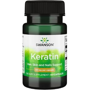 Swanson Keratin (from Tibetan Wool) - Natural Supplement Promoting Healthy Joints, Hair, Skin & Nails - Helps Nourish Healthy Connective Tissues - (60 Capsules, 50mg Each)