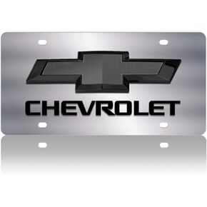 Eurosport Daytona- Compatible with -, Chevrolet Bowtie with Chevrolet Word Stainless Steel License Plate