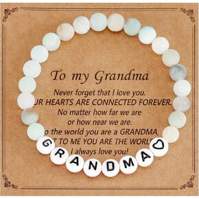 Kivosliv Grandma Jewelry Gifts for Women Birthday from Grandkids Grandson Mothers Day Grandma Bracelet