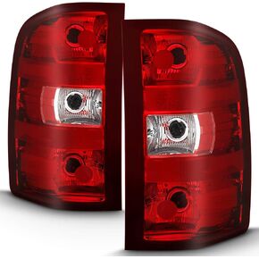 Acanii - من أجل Red Smoked 2007-2013 Chevy Silverado GMC Sierra Lights مصابيح Lights Left+يمين