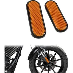 HDBUBALUS Front Fork Leg Reflector Cover Fit for Victory Judge Hammer-S Hard-Ball Vision-Tour High-Ball Jackpot 1 Pair Amber